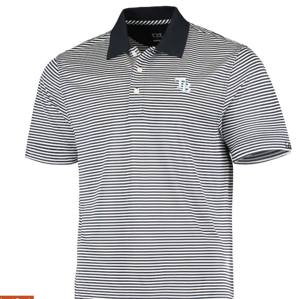 Men's Tampa Bay Rays Cutter & Buck Navy Stripe DryTec Polo XXL Florida Baseball